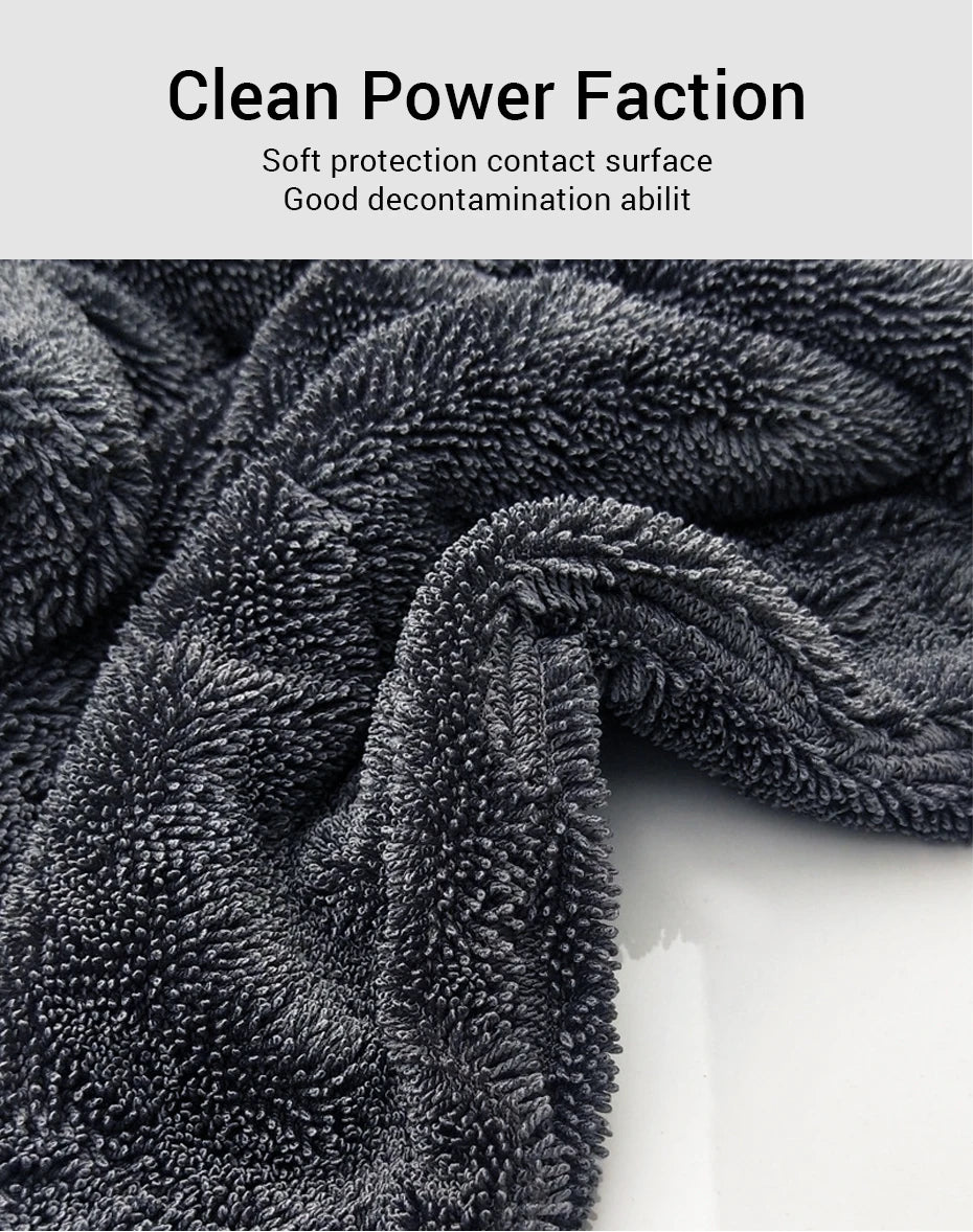 SEAMETAL 1200GSM Microfiber Car Wash Towel – Double-Sided Ultra Absorbent Cleaning & Drying Cloth
