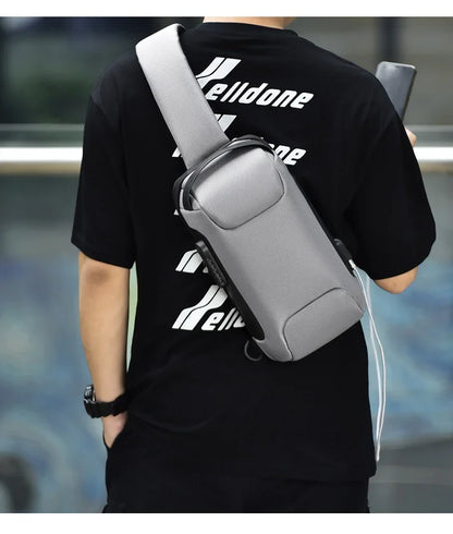 Designer Multifunction Anti-Theft USB Shoulder Bag – Travel Crossbody Messenger Sling Chest Bag for Men, Luxury Brand