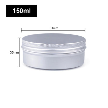 1/5/10pcs Empty Silver Aluminum Tins – 5-250ml Screw Top Round Containers for Candles, Spices & Storage