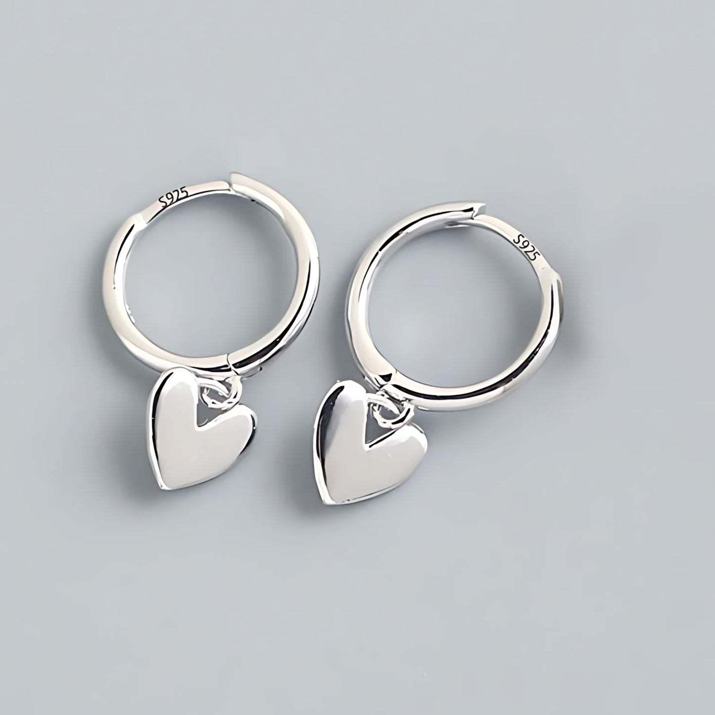 PANJBJ925 Sterling Silver Hoop Earrings - Frosted Geometric Design Fashion Jewelry Gift for Women