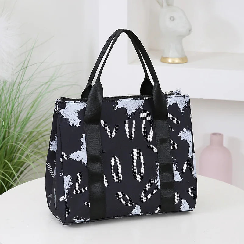 Insulated Commuter Lunch Bag with Storage Pouch — Portable Handbag for Office, Thermal Food Carrier with Meal Box Included