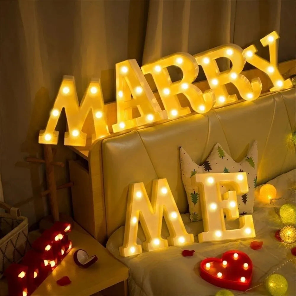 Luminous LED Number & Letter Lamp – Alphabet Decorative Night Light for Home, Wedding, Birthday & Party Decoration