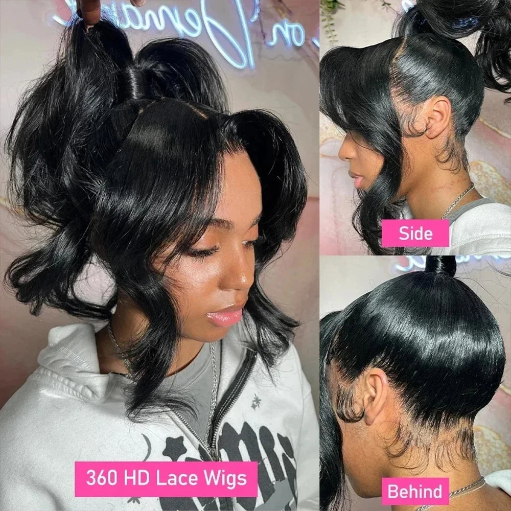 Invisi Strap 360 Lace Front Human Hair Wig – Preplucked 250% Density Body Wave HD Lace, Glueless Wig