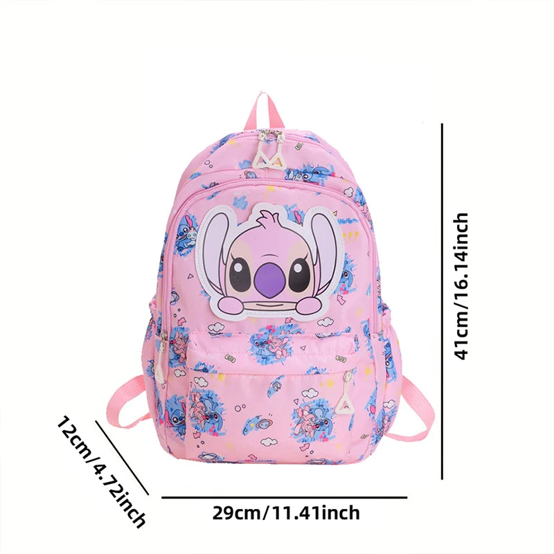 Stitch Print Student Backpack – Lightweight Daypack with Adjustable Straps for School & Daily Commute