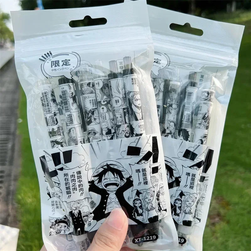 6Pcs ONE PIECE Anime Gel Pens – Luffy, Zoro, Sanji, Nami, Usopp, Robi 0.5mm Stationery for School & Gifts