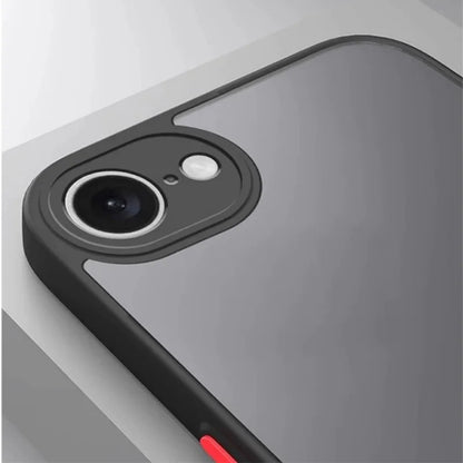 iPhone 16e Matte Case - Translucent Hard PC Back with Soft TPU Edge Protective Cover