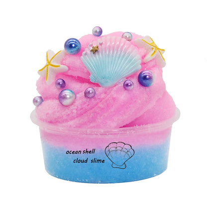 DIY Slime Set for Kids — Non-Sticky Cloud Slime with Ice Cream Cone Scent, Rainbow Charms & Stress-Relief Party Toys