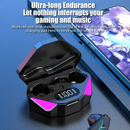 NEW AIR X15 Wireless Gaming Earphones — Bluetooth Low-Latency 65ms Earbuds, Gamer Headset with Mic Handsfree