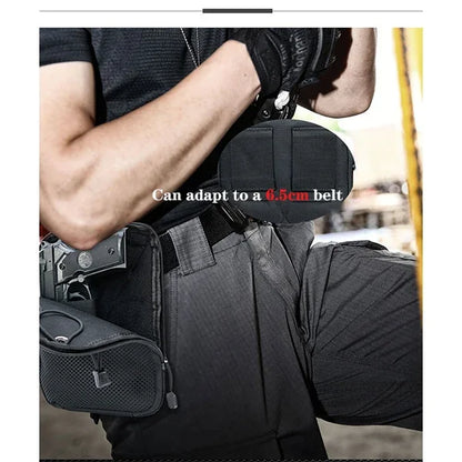 Molle Tactical Concealed Gun Holster Pouch - EDC Magazine & Pistol Carry Waist Fanny Pack for Handguns
