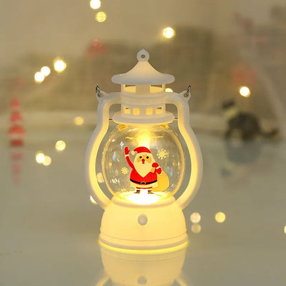 Portable LED Christmas Lanterns – Santa Claus & Snowman Indoor Decor, Battery-Powered for Home Xmas & New Year