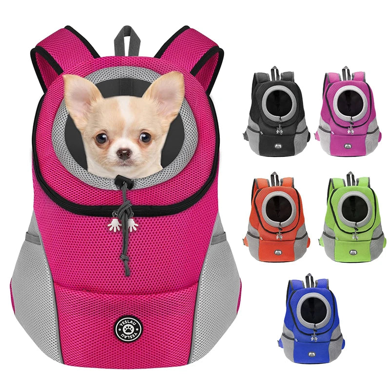 Double Shoulder Outdoor Pet Carrier Bag – Breathable Travel Bag for Dogs, Portable Pet Carrying Supplies