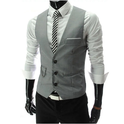 Men's Slim Fit Dress Vest 7XL - High Quality Suit Waistcoat, Sleeveless Formal Business Jacket for Casual Wear