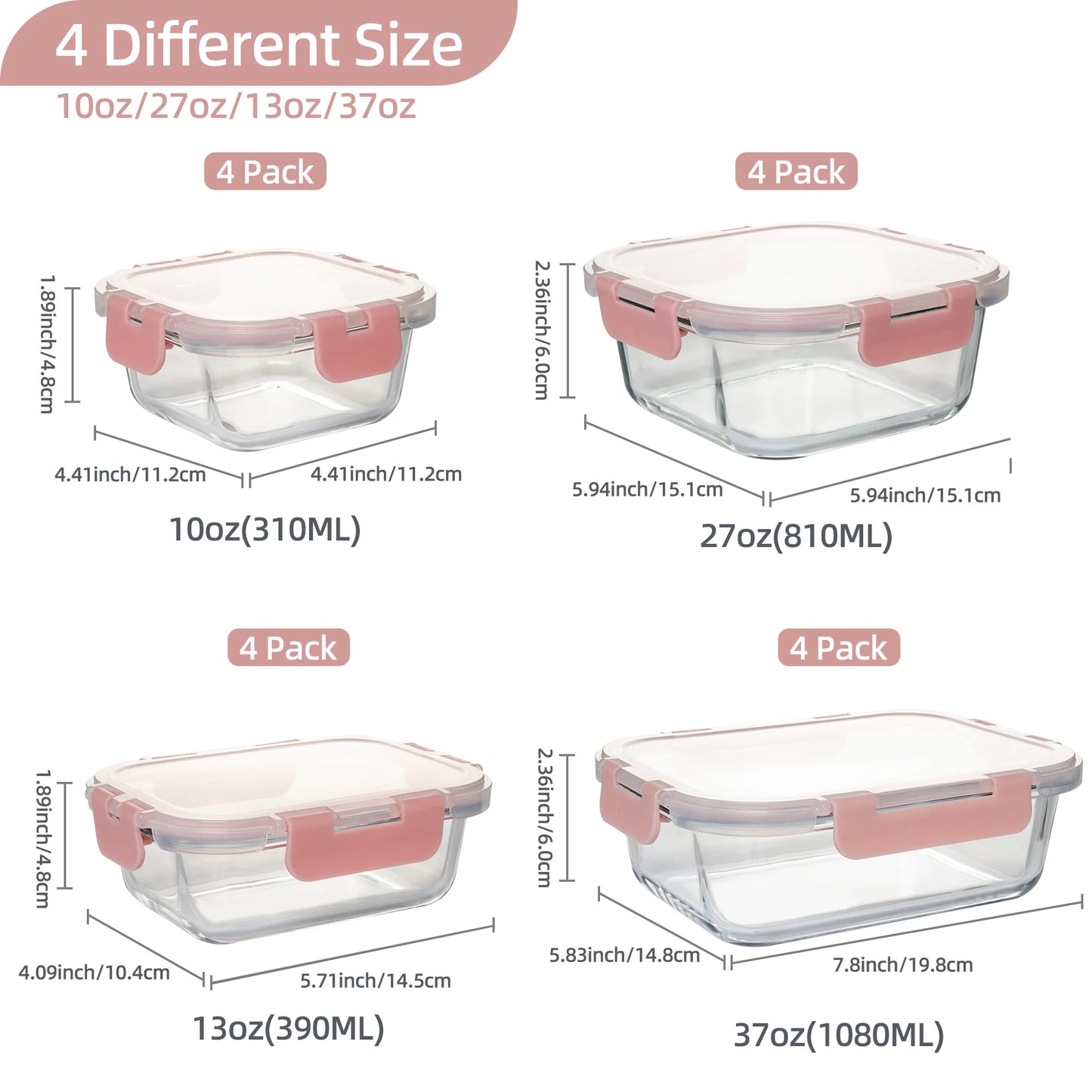 16-Piece Glass Food Storage Container Set — Leakproof, Airtight, BPA-Free, Microwave & Oven Safe, Stackable Kitchen Organizer