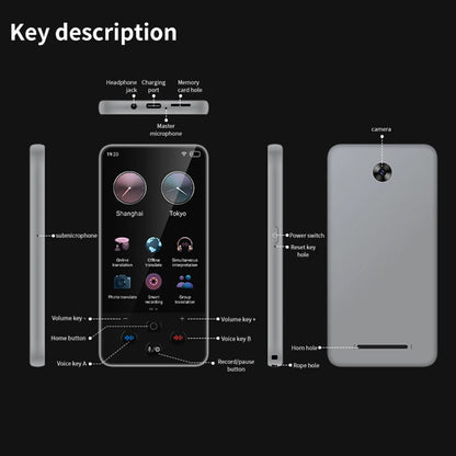 S85 Pro Language Translator Device – 138 Languages, Voice & Video Recording, Offline Translation, 8GB, 2000mAh