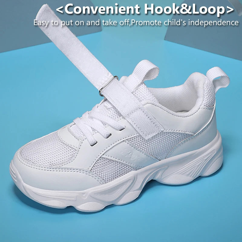 Kids’ Breathable Sports Shoes – Anti-Skid Black School Walking & Running Sneakers for Boys & Girls