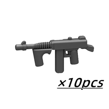 Military Soldier Building Block Figures - MOC Army Weapons Set with Rifles, Rocket Launcher & Mini Gun Toy Gift