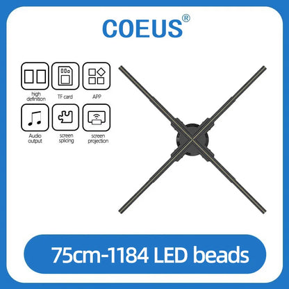 Hologram 3D Fan Projector | LED Advertising Display with Image & Video Support