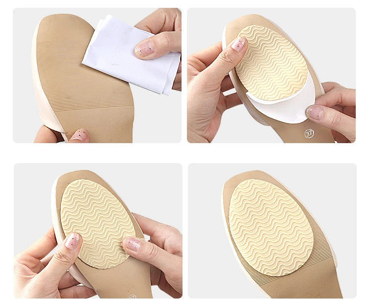 Rubber Shoe Sole Protector - Wear-Resistant Non-Slip Forefoot Mat, Self-Adhesive High Heel Cushion Pads