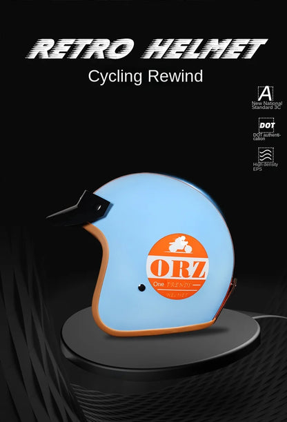 Retro 3/4 Semi-Open Motorcycle Helmet — Cross-Country Winter Riding Accessories