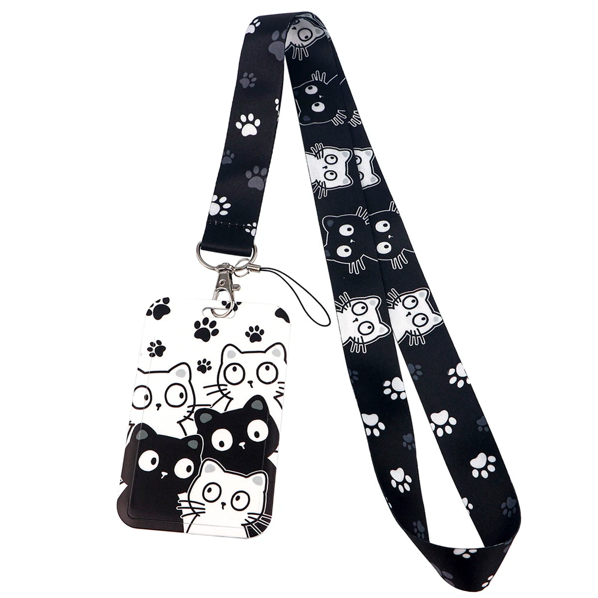 Kawaii Cat Paw Credential Holder Lanyard – Cute Neck Strap for Keys, ID Cards & Phone Accessories