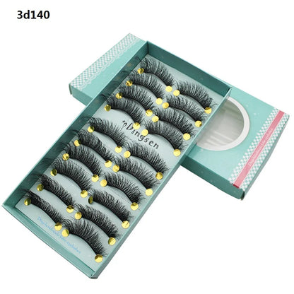 DINGSEN 10 Pairs Handmade Eyelash Fans – Individual False Lashes for Beauty & Makeup, Factory Price