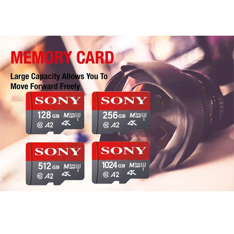 SONY 1024GB Micro SD Card – Class 10 High-Speed A2 TF Flash Memory for Xiaomi, Camera, Phone & Drone, 4K Ultra-HD Video