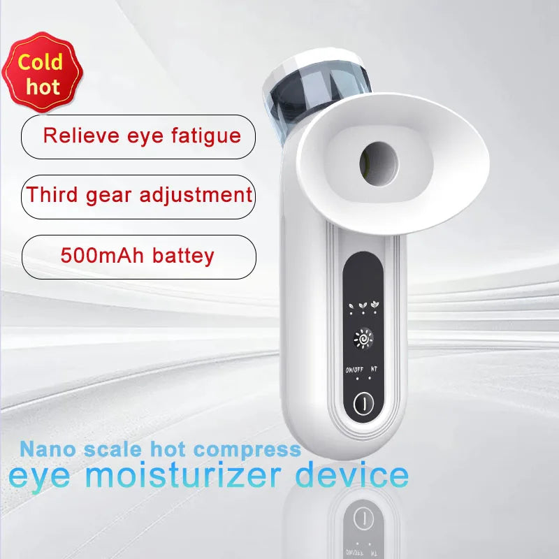 Portable Hot & Cold Eye Mist Sprayer – Nano Hydrating Steam Compress for Eye Care & Fatigue Relief