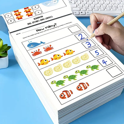 Interactive Preschool Math Workbook – Number Tracing, Addition & Subtraction Worksheets for Early Learning Activities