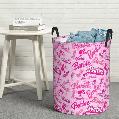 Custom Barbie Logo Laundry Basket – Collapsible Large Capacity Clothes Storage Bin, Disney Baby Hamper