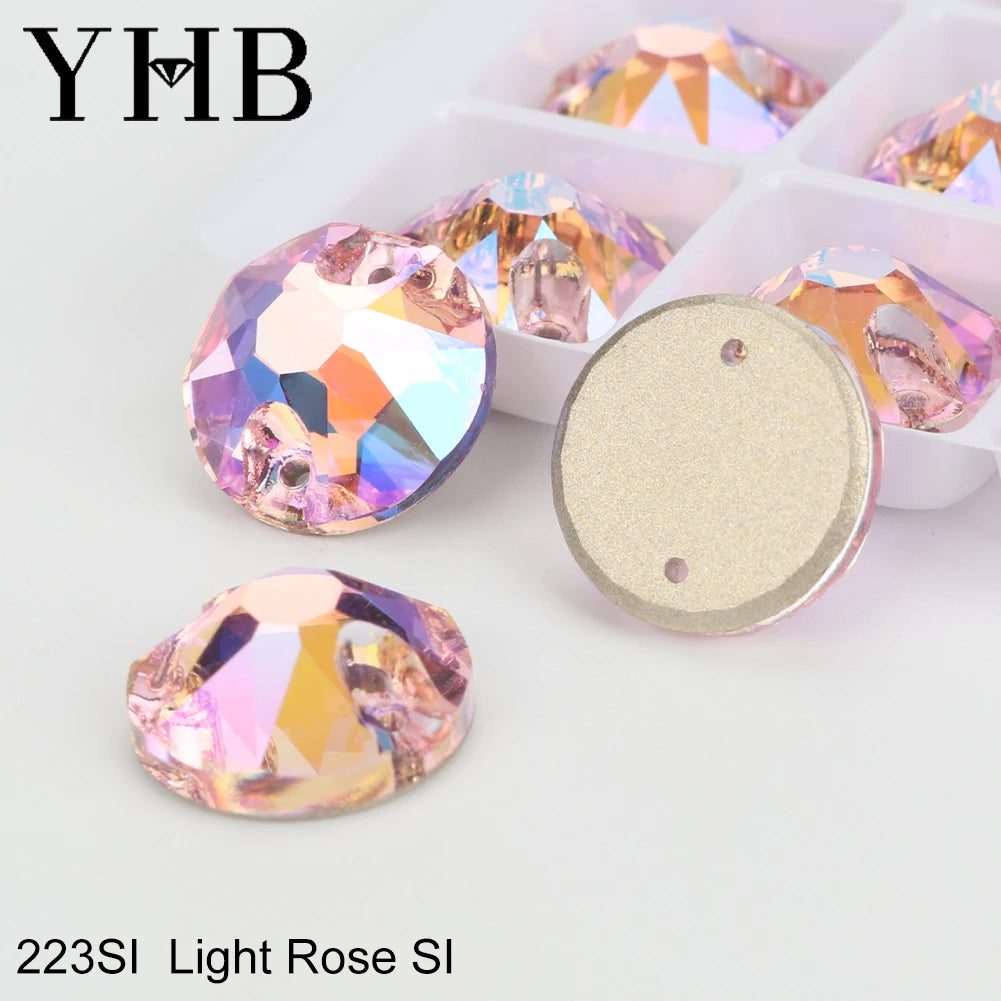 YHB XIRIUS AB Moonlight Glass Crystal — Flatback Sew-On Rhinestones for Garments, Clothes & Bags