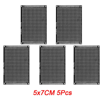 5/10PCS Double-Sided PCB Prototype Boards – Black DIY Circuit Boards 2x8 3x7 4x6 5x7 6x8 7x9cm for Electronics Projects