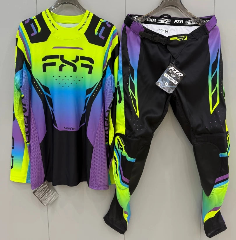 NEW FXR Off-Road Motorcycle Clothing Set – MX Jersey & Pants Combo for Dirt Bike Racing & Motocross