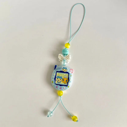 Tamagotchi Phone Strap - Y2K Retro Digital Pet Beaded Keychain Charm for Girls