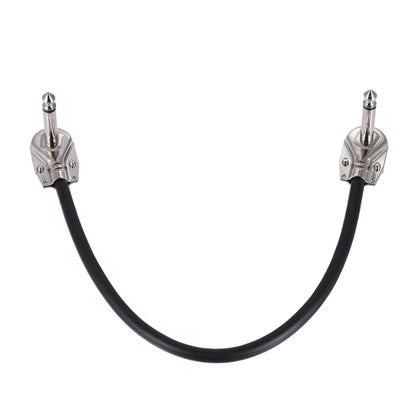 Miwayer 6-Pack 6-Inch Guitar Effect Pedal Patch Cables - 1/4" Silver Right-Angle Plug, Black PVC Jacket