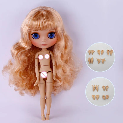 ICY DBS Blythe Doll – Tan Skin Matte Face with Eyebrows, 1/6 BJD Joint Body, Anime Christmas Gift
