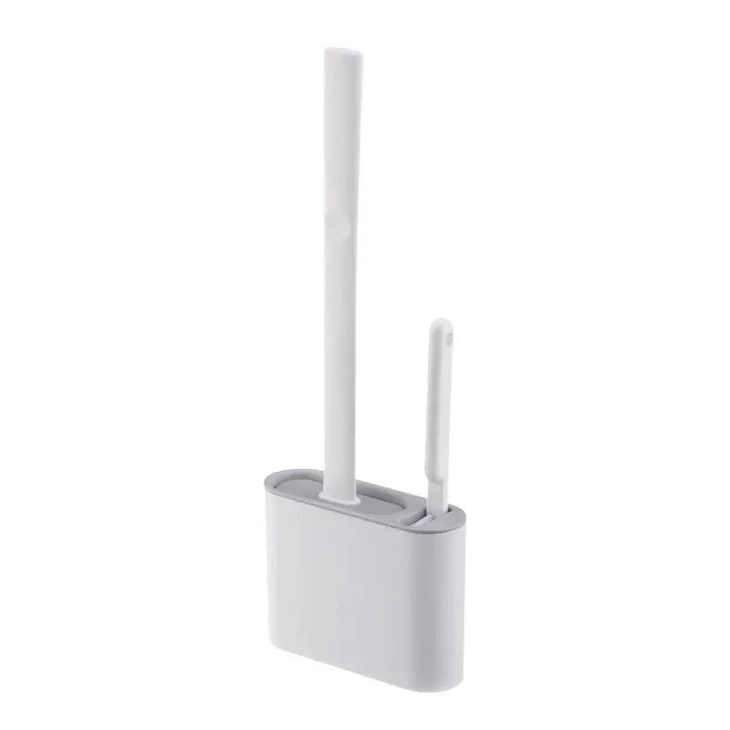 Wall Mounted Silicone Toilet Brush - Quick Drying Waterproof WC Cleaner with Soft Bristles Bathroom Accessory