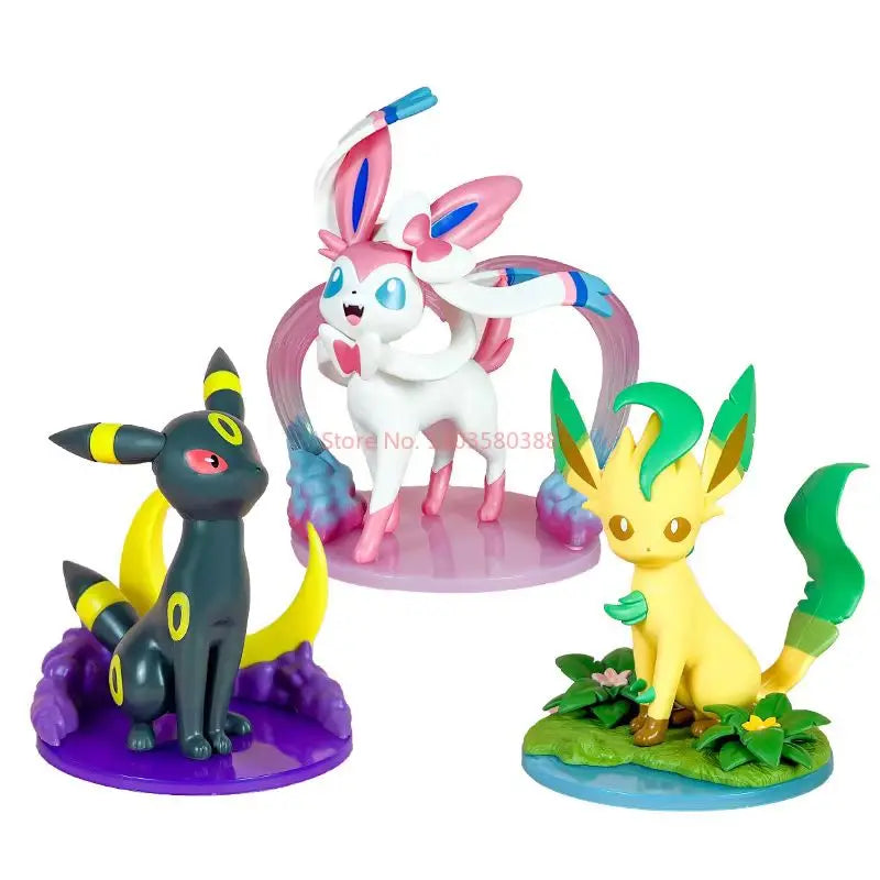 Anime Pokemon Figures – Sylveon, Umbreon, Leafeon Cute Statue Models for Tabletop Collection & Girl’s Birthday Gift