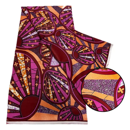 Original African Wax Print Fabric - 6 Yards 100% Cotton Nigerian Ankara Sewing Material for Women’s Dresses