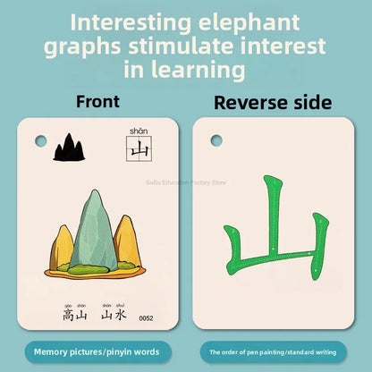250-Word Picture Learning Cards for Kids – Hanzi, Pinyin & Literacy Enlightenment Flashcards for Kindergarten Education
