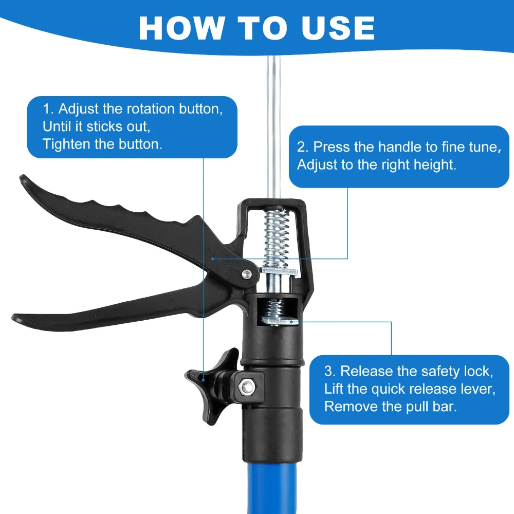 Telescopic Steel Hand Jack Support Rod: Adjustable Cabinet Board Lifting Bracket - Generic Steel Support for Handiwork
