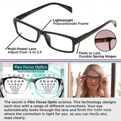 Premium Auto-Focus Reading Glasses: High-Quality Magnifying Eyewear for Middle-aged and Elderly - Universal Design for Men & Women
