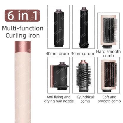 6-in-1 High-Speed Hair Styler - 110,000 RPM Ionic Hair Dryer & Automatic Curling Set