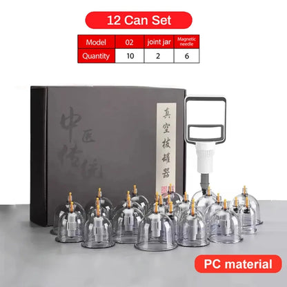 Cupping Therapy Set — Vacuum Suction Cups for Massage, Anti-Cellulite & Physiotherapy Body Treatment