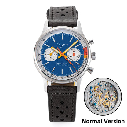 Sugess Men's Chronograph Mechanical Watch – Seagull ST19 Swan Neck Movement with Sapphire Crystal Racing V2