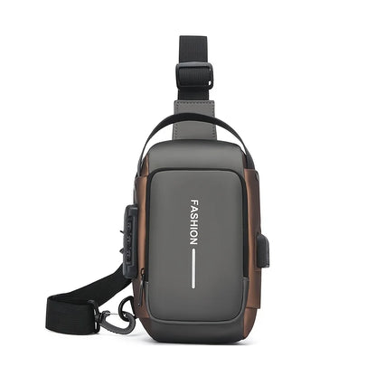 Durable Oxford Fabric Men’s Sling Bag — Stylish Motorcycle Crossbody Chest Pack with Phone Pocket & Zip Closure for Daily Commute