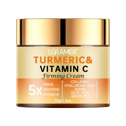 Turmeric & Vitamin C Face Cream – Wrinkle Smoothing, Firming, Moisturizing Collagen Skin Brightening & Repair Whitening Skincare Cream