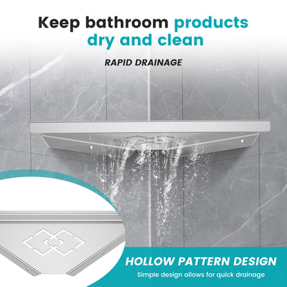 Stainless Steel Bathroom Wall Shelf – Corner Shower Storage Rack for Shampoo, Makeup & Bathroom Organization