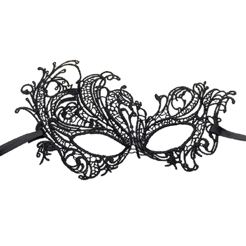 Black Queen Lace Mask — Embroidered Applique Masquerade Mask for Women, Party, Carnival, Wedding & Halloween Accessories