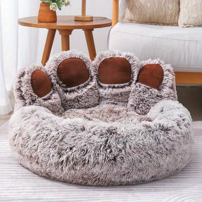 Cute Bear Paw Shape Pet Bed – Soft Fluffy Dog & Cat Sofa Cushion Sleeping Bed for Small, Medium & Large Pets Comfortable Cozy Pet Mattress