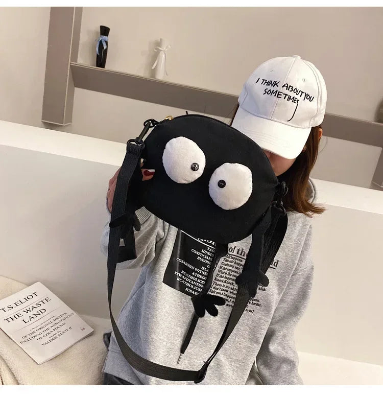 Personalized Canvas Small Shoulder Bag – Trendy Korean Style Crossbody Bag for Young Women Students